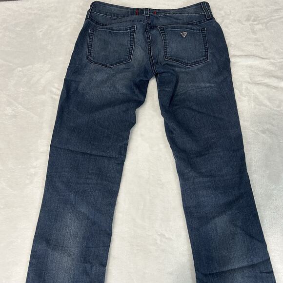 Guess Womens Sarah Fit Skinny Jeans Size 27 Medium Wash Blue Mid Rise distressed - Picture 13 of 13